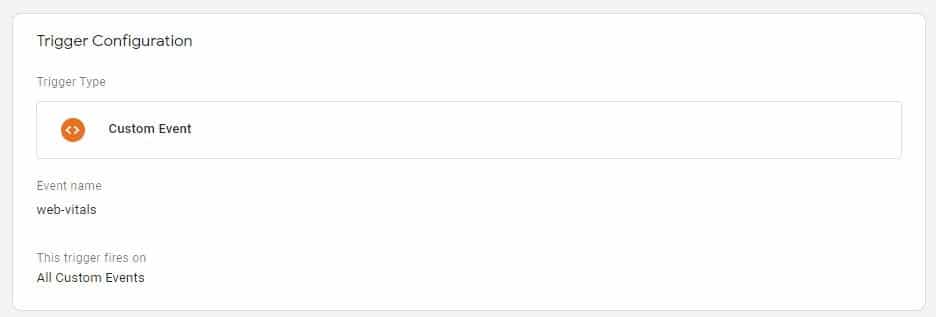 GTM custom event - web_vitals