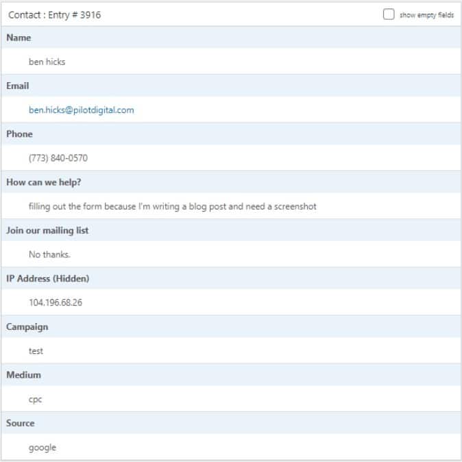 form hidden fields test