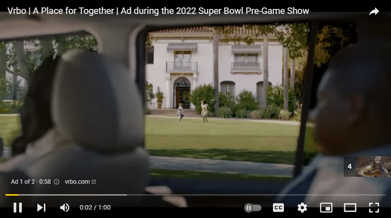 pre-roll ad for VRBO